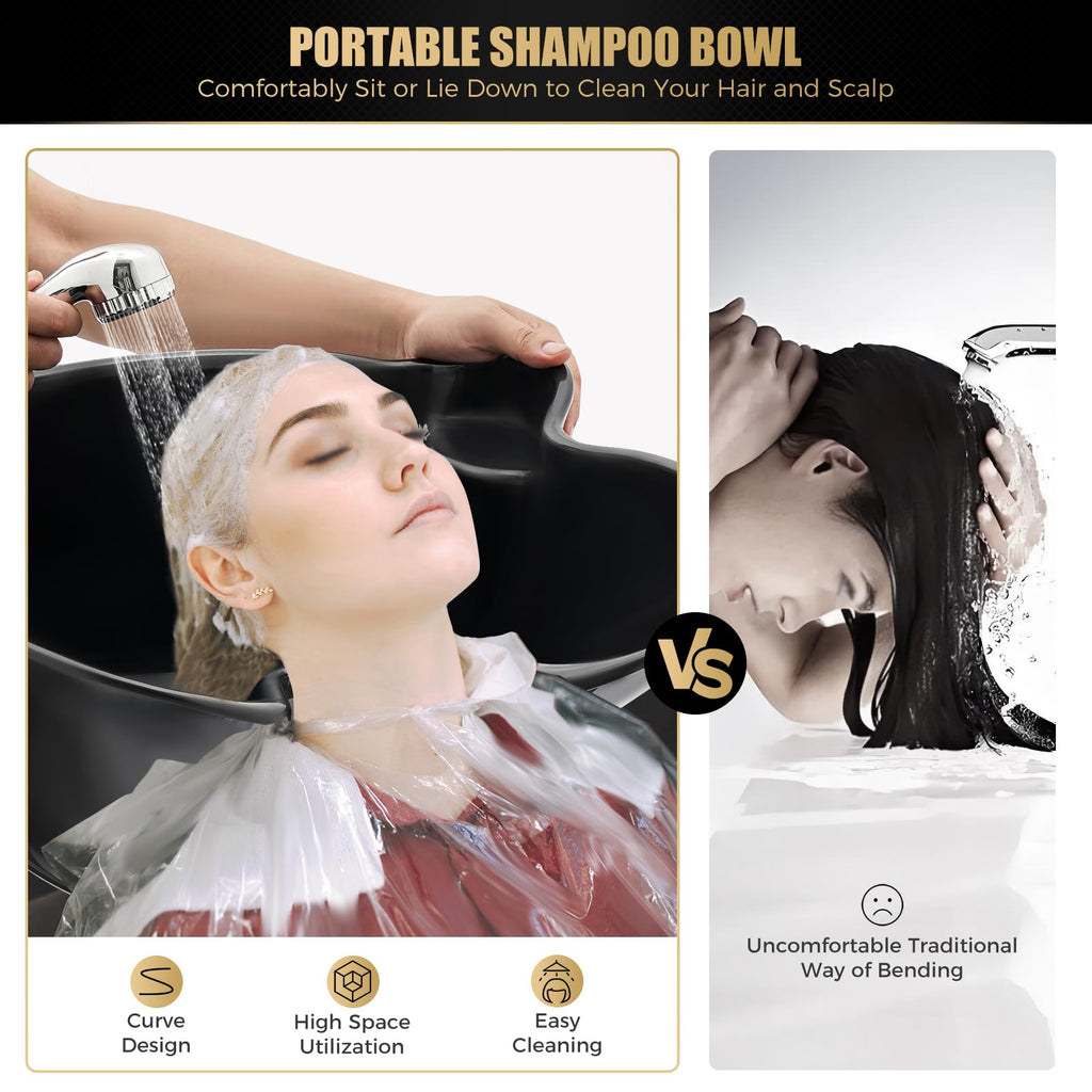 Portable Shampoo Bowl with Electric Pump & 2 Buckets E8154