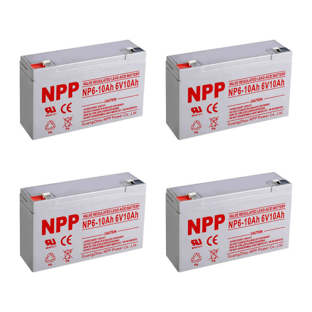 6V 10Ah Rechargeable Sealed Lead Acid Battery 4Pcs Z513460