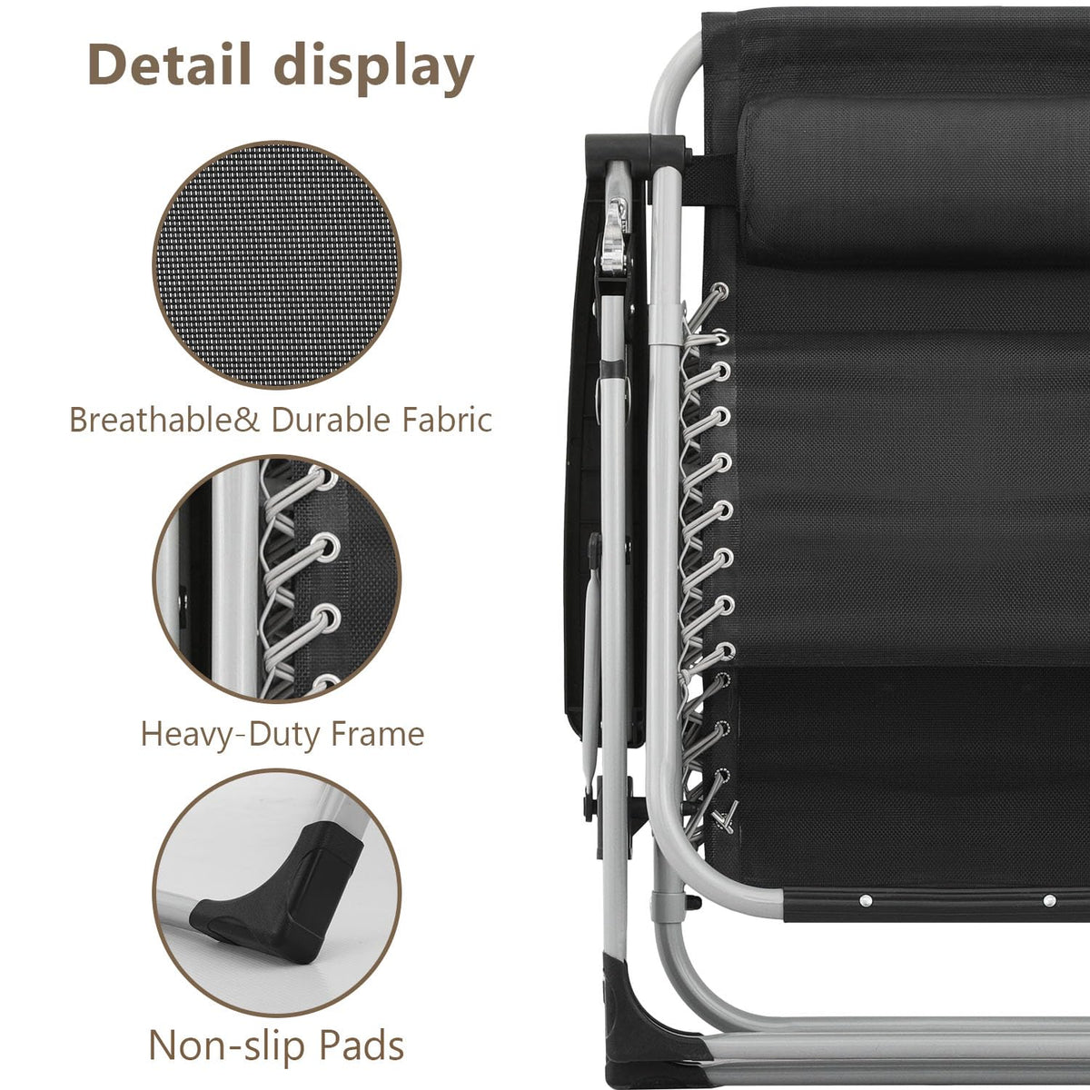 Zero Gravity Lounge Chair Black W743293