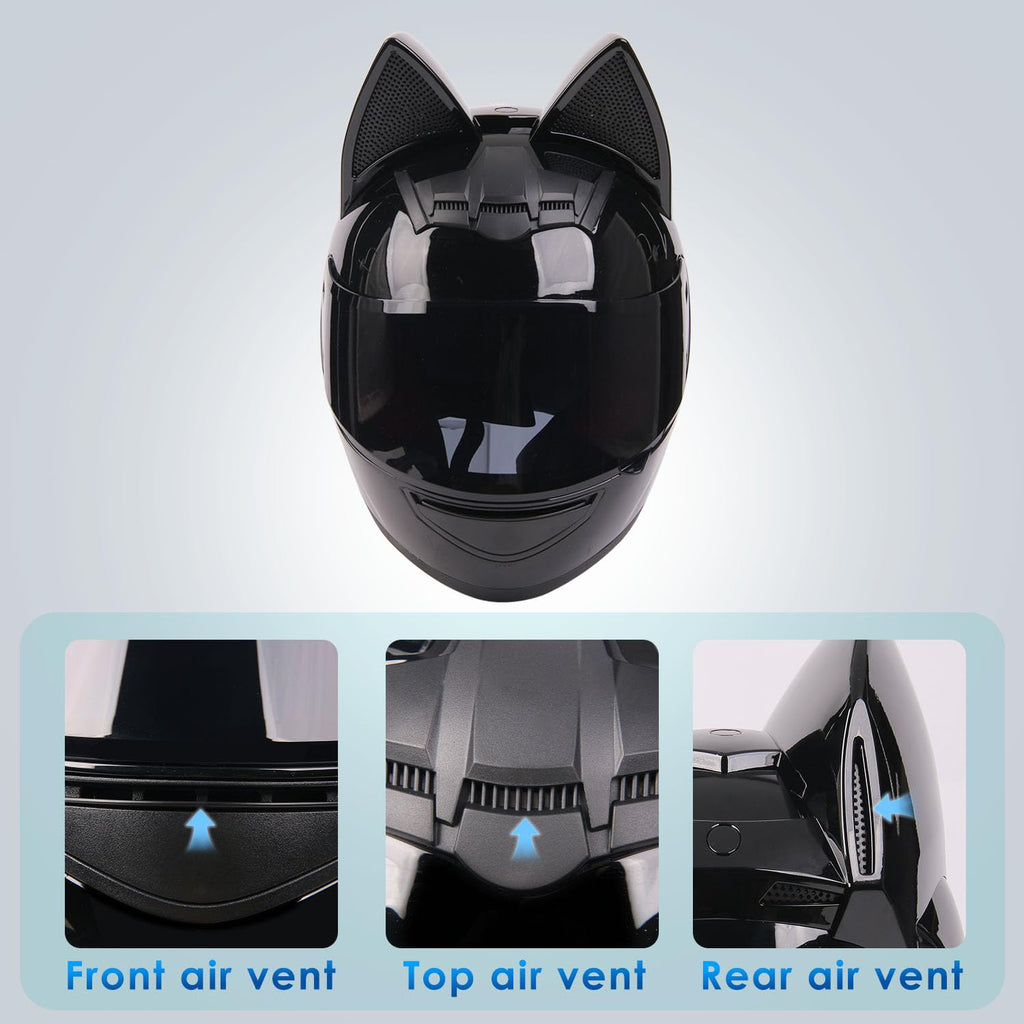 Bluetooth Motorcycle Cat Ear Full Face Helmet DOT Approved B785