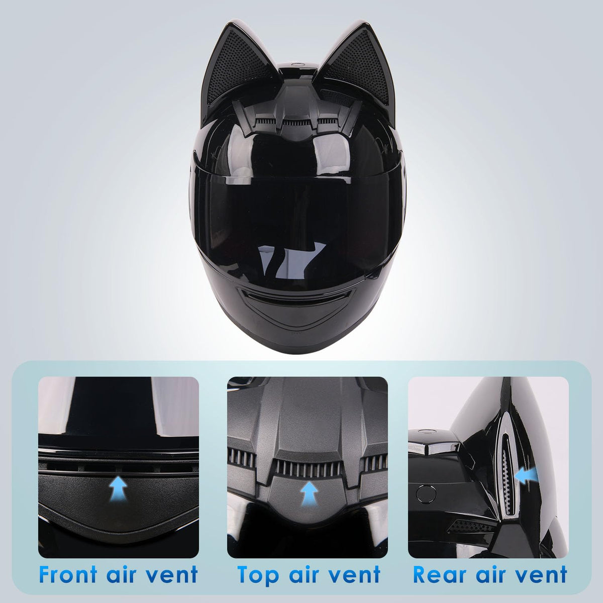 Bluetooth Motorcycle Cat Ear Full Face Helmet DOT Approved B785