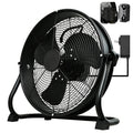 14" Battery Operated Floor Fan with AC Adapter, 1500 CFM Variable Speed Metal Fan H602715