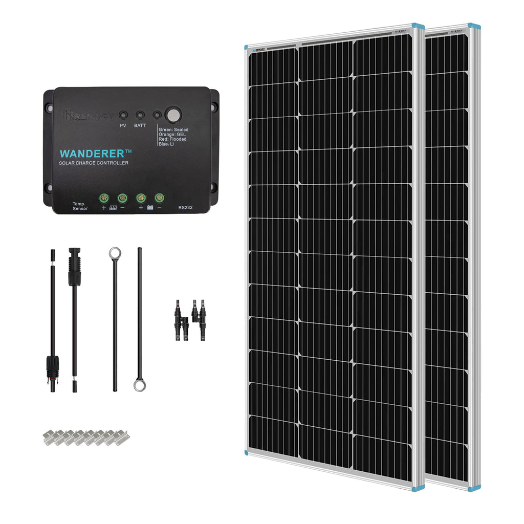 200 Watt 12 Volt Monocrystalline Solar Panel Starter Kit G943918
