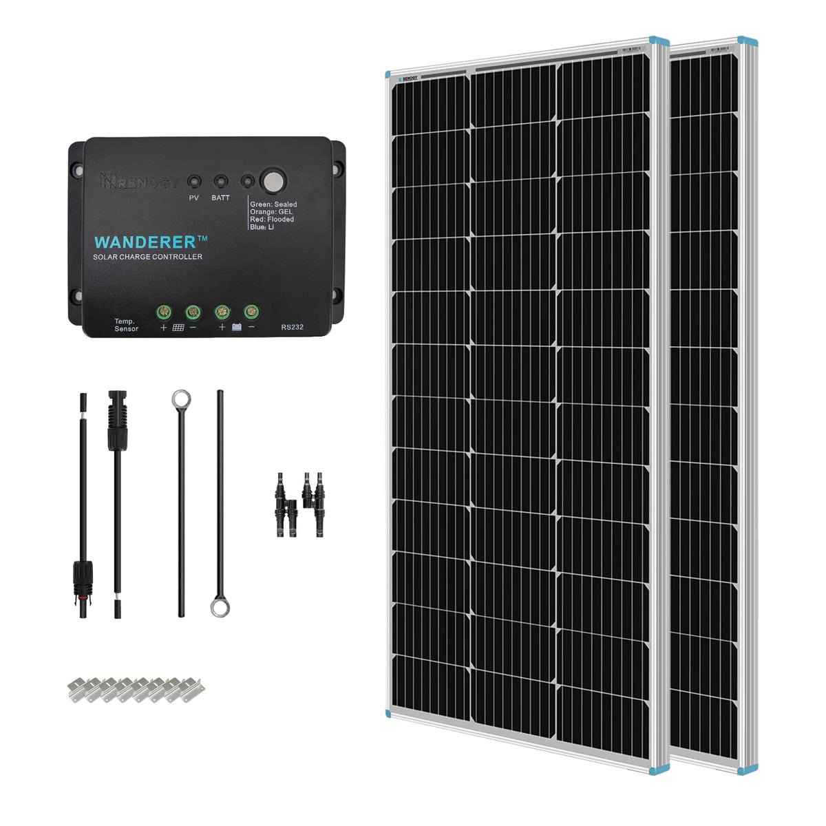 200 Watt 12 Volt Monocrystalline Solar Panel Starter Kit G943918
