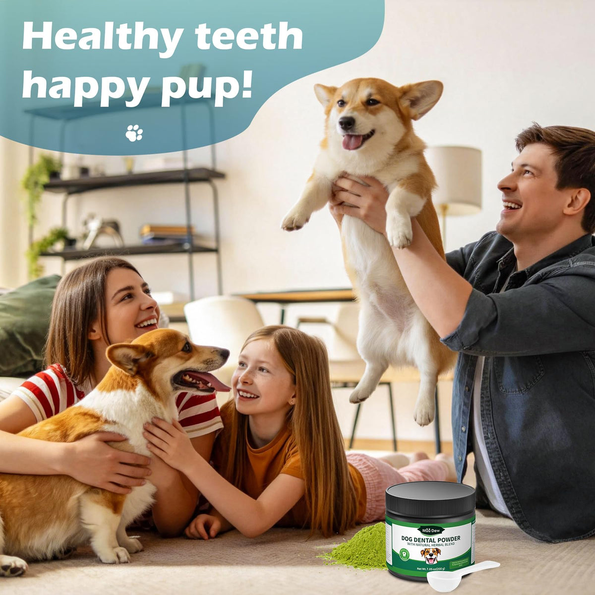Dog Teeth Cleaning Powder, Dental Powder and Breath Freshener, 200 Grams R297050