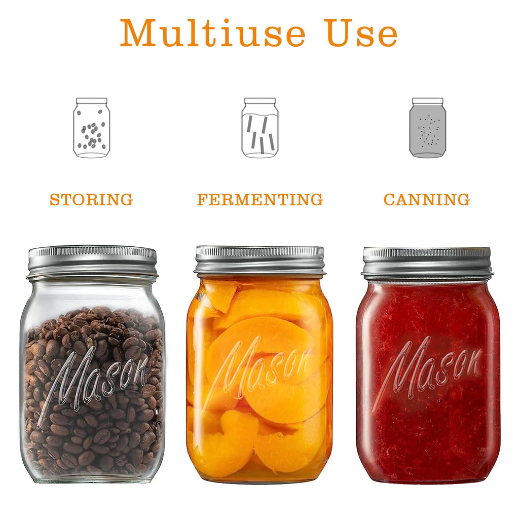 16 Oz 6 Pack Regular Mouth Mason Jars C5627