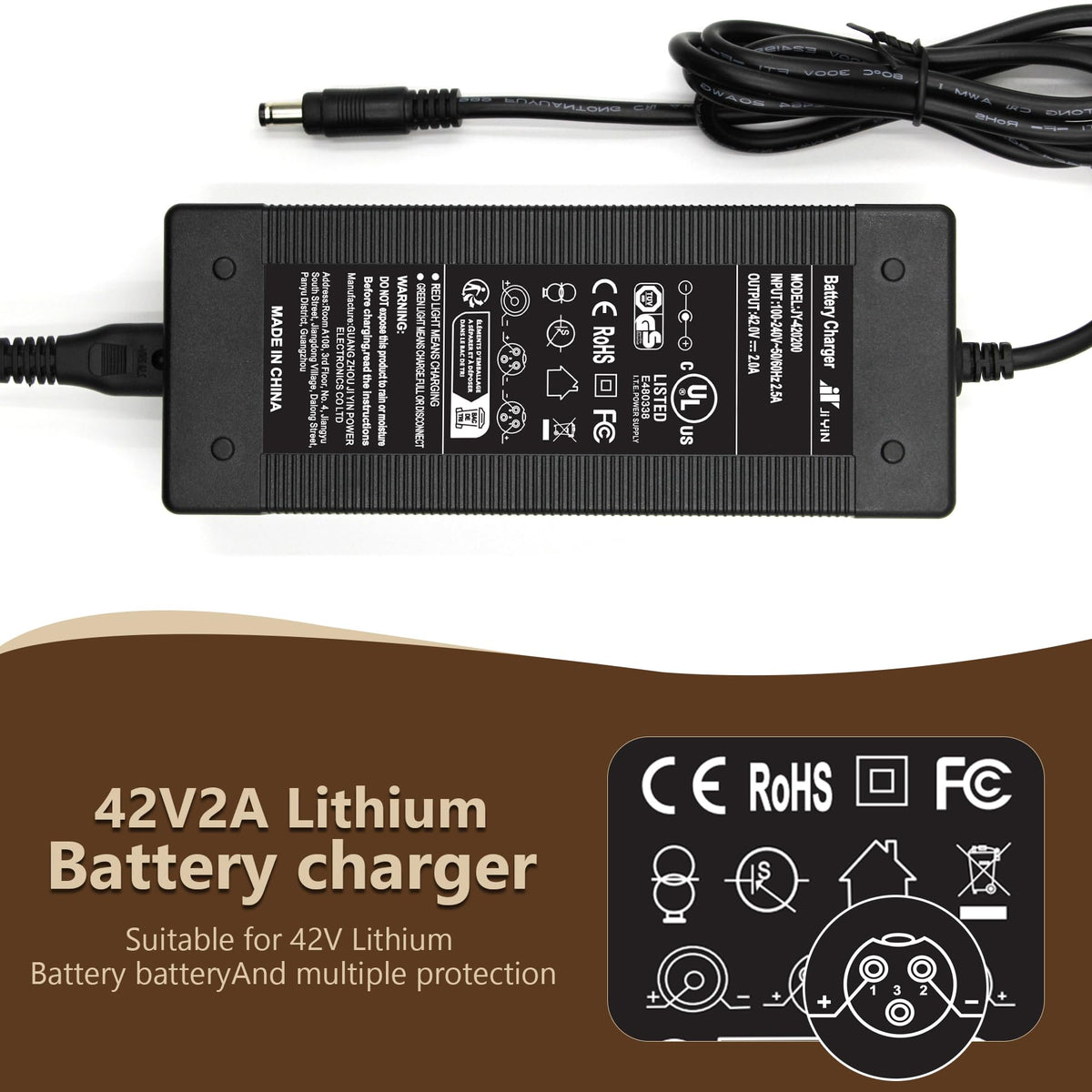 36V-42V 2A Electric Scooter Charger W479851