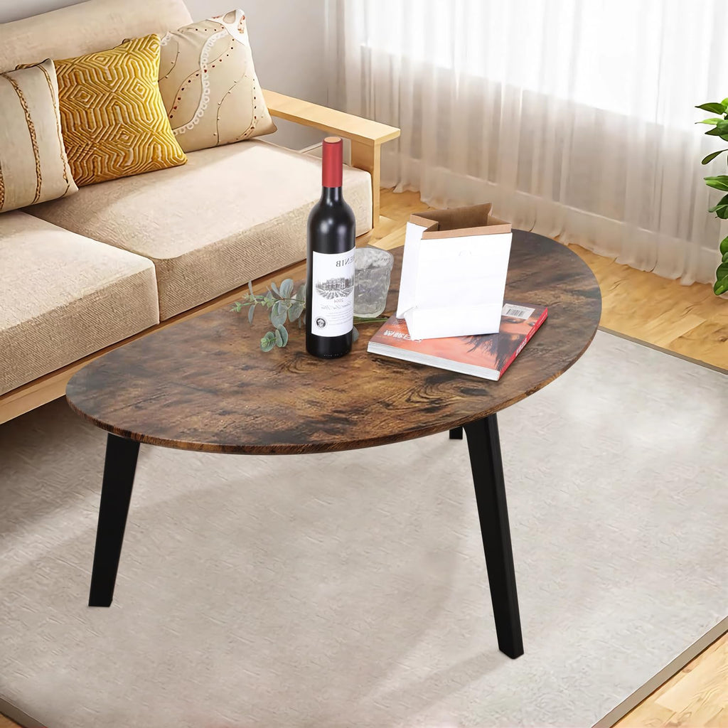 Oval Espresso Wood Coffee Table X72818