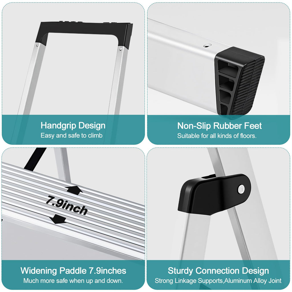5 Step Aluminum Folding Step Stool H192734