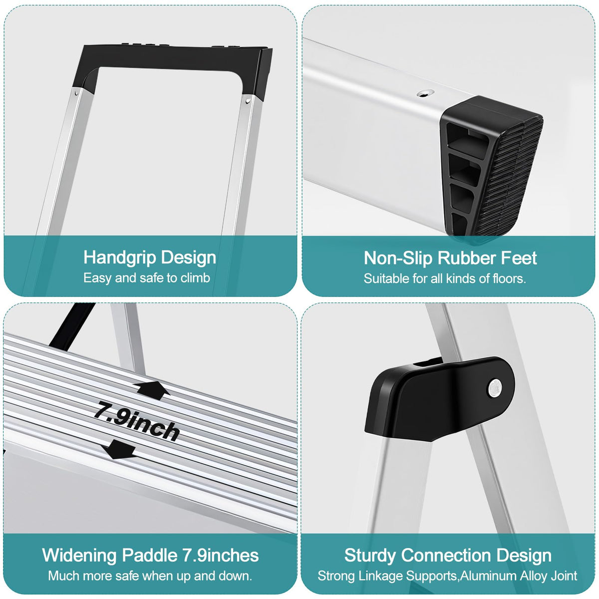 5 Step Aluminum Folding Step Stool H192734