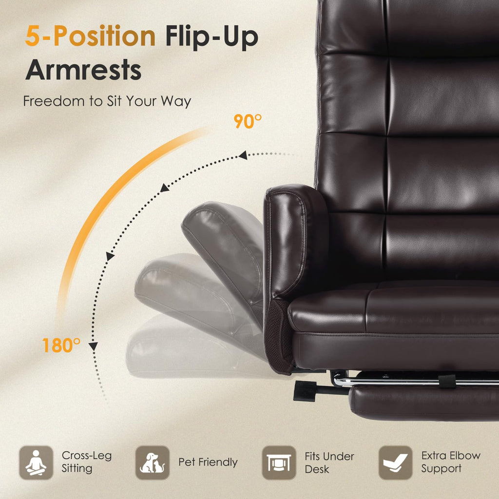 Big and Tall Ergonomic Office Chair with Foot Rest, Brown G8397
