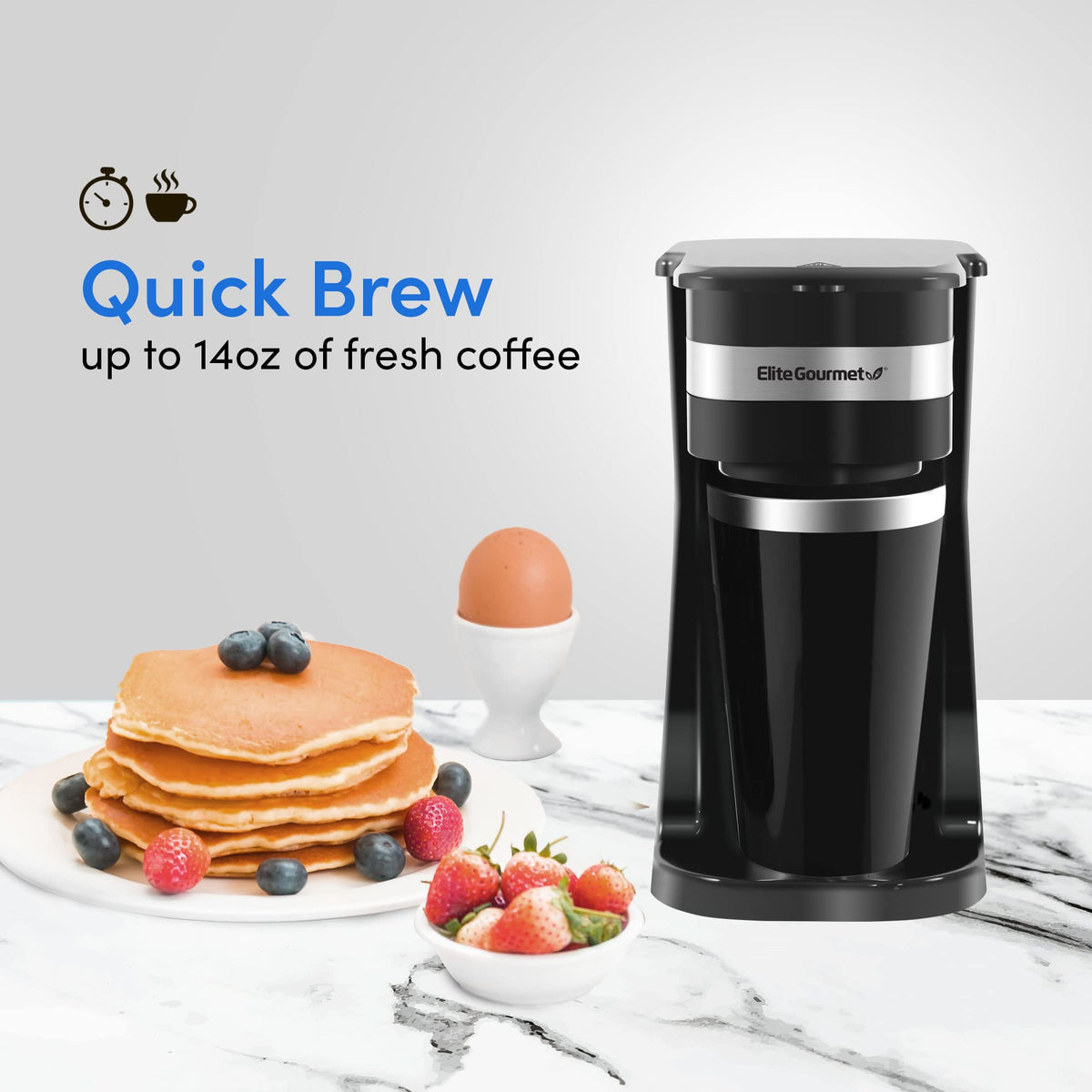 Black Single-Serve Compact Coffee Maker F86560