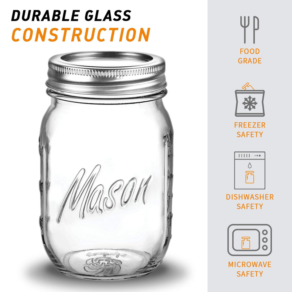 16 Oz 6 Pack Regular Mouth Mason Jars C5627