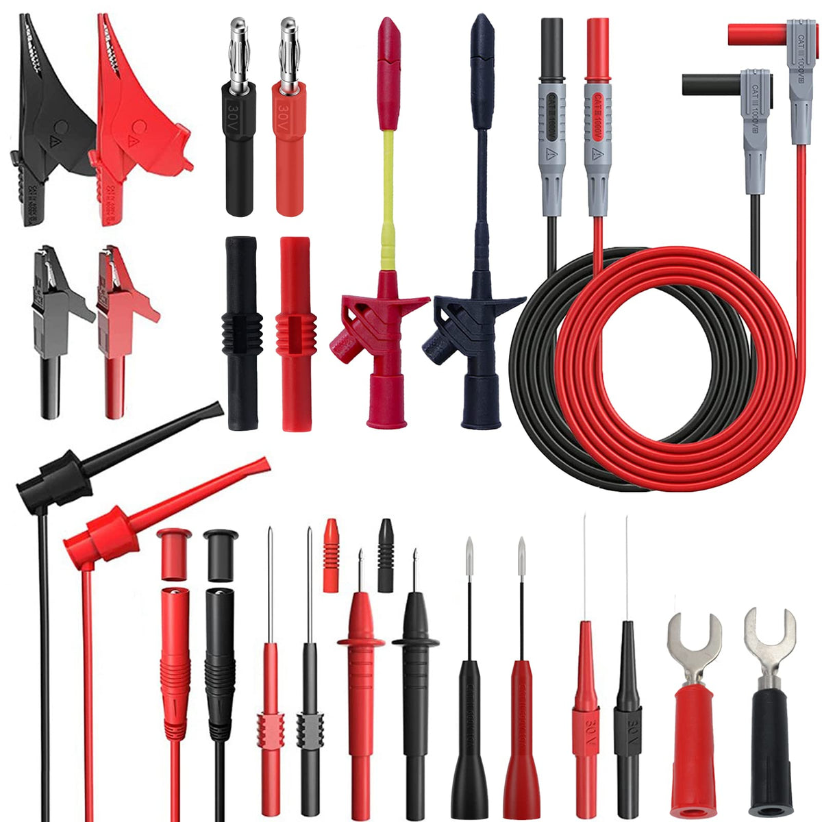 24 Pcs Multimeter Test Leads Set with Alligator Clips H808619
