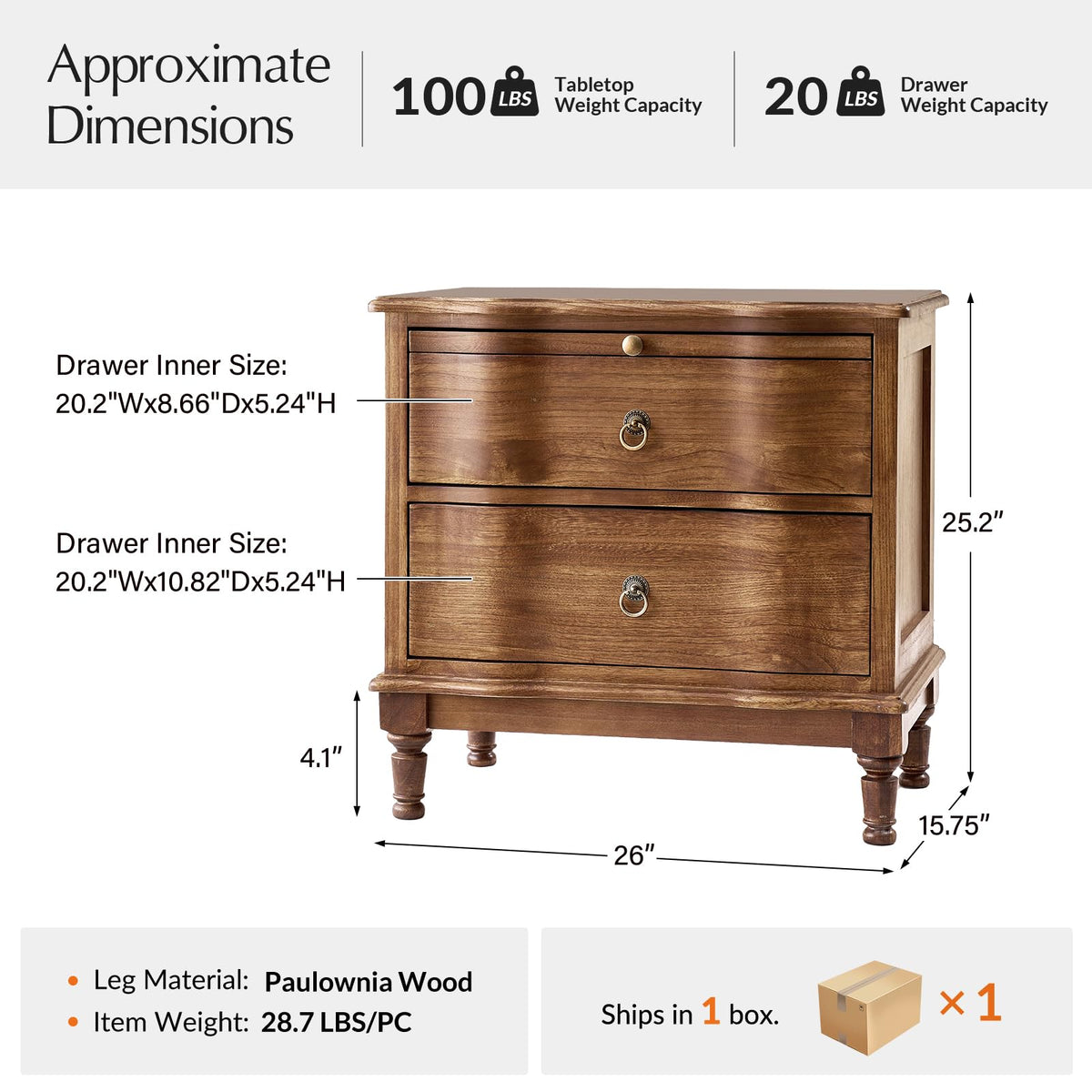 2-Drawer End Table with Charging Station L80276