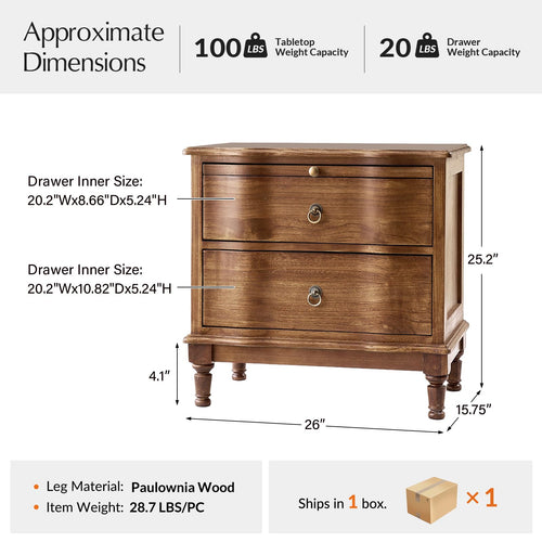 2-Drawer End Table with Charging Station L80276