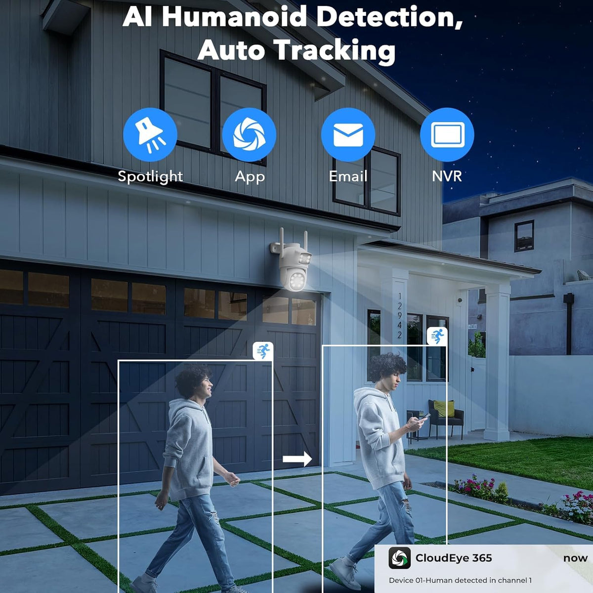 Wireless Outdoor 4 Cam Home Security Cameras System K61217