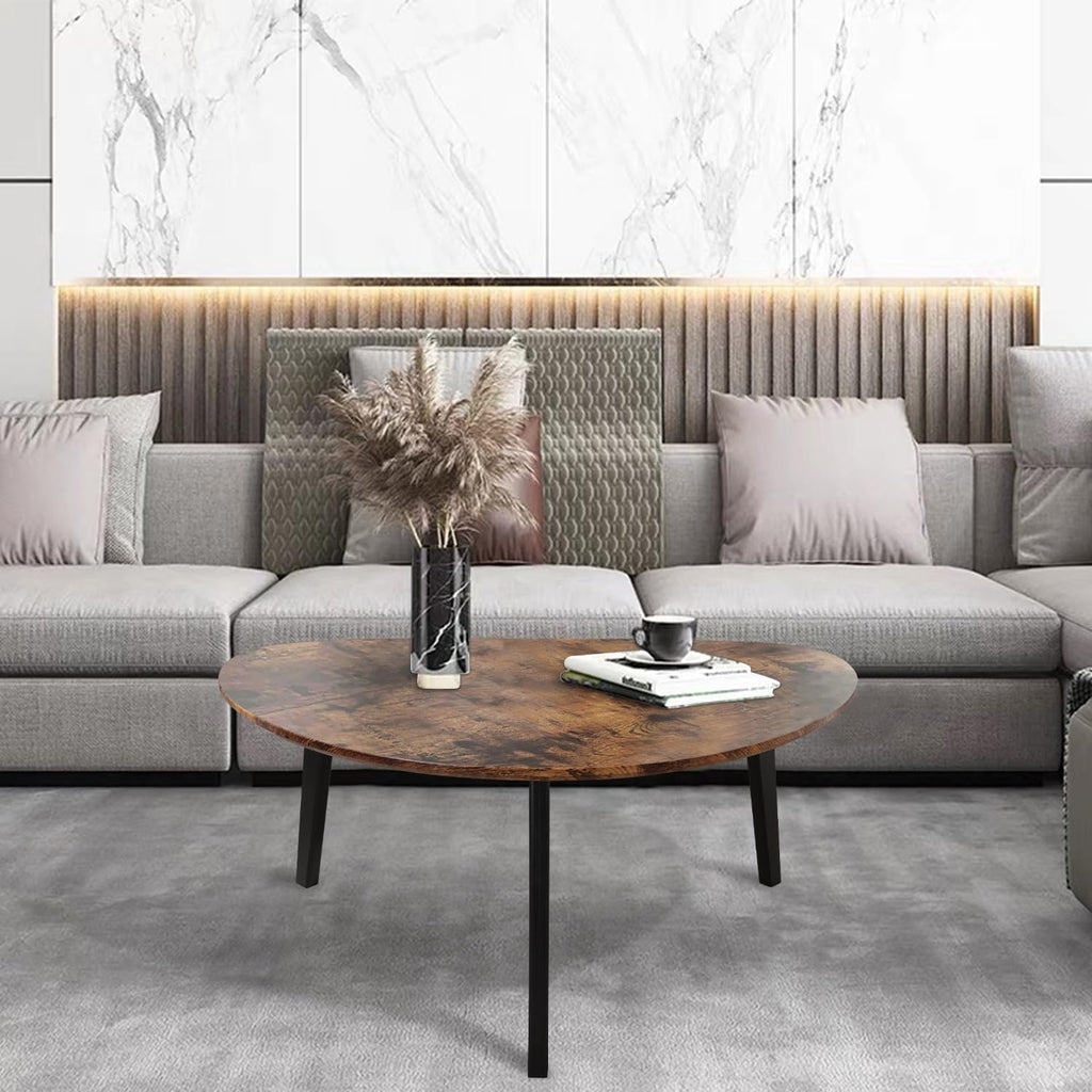 Oval Espresso Wood Coffee Table X72818