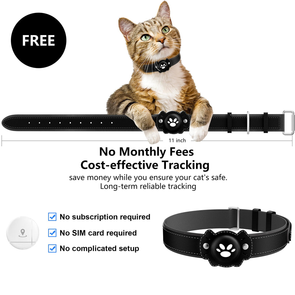 GPS Cat Collar Tracker, Waterproof, Black W9491