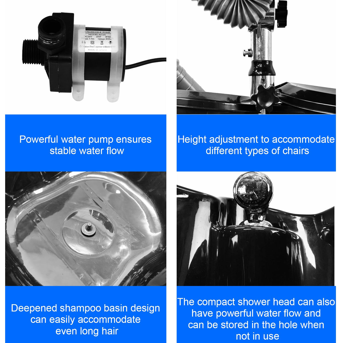 Portable Shampoo Bowl with Electric Pump Q326