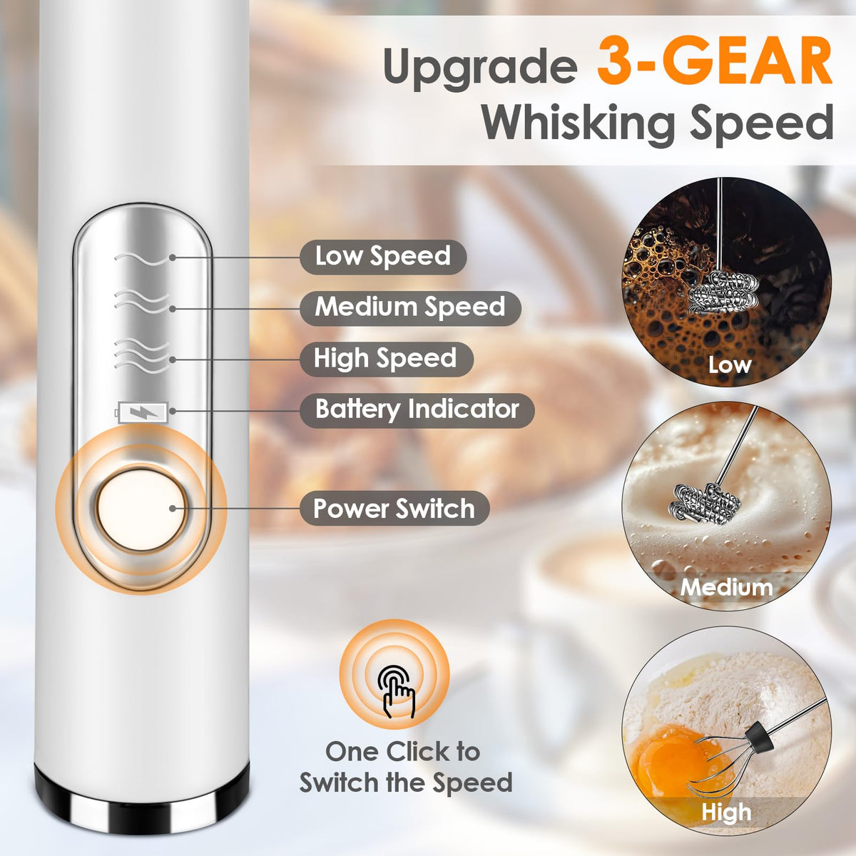 Handheld Rechargeable Milk Frother S7232
