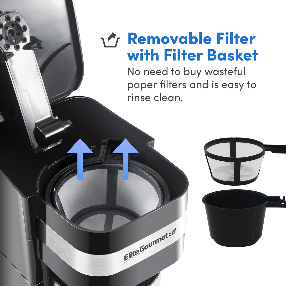 Black Single-Serve Compact Coffee Maker F86560