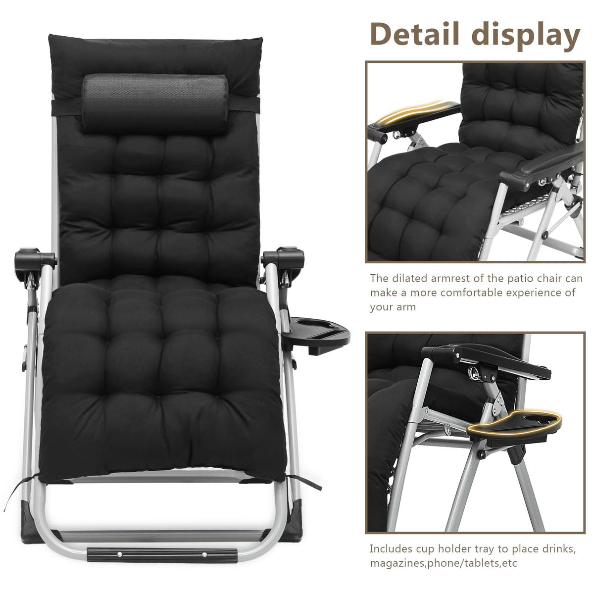 Zero Gravity Lounge Chair Black W743293