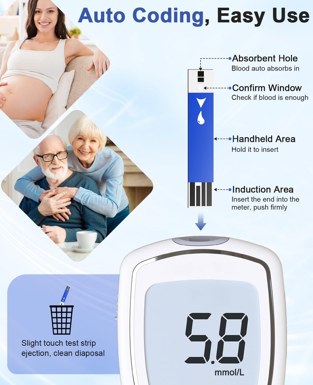 Blood Glucose Test Strips, 100 Lancets X982