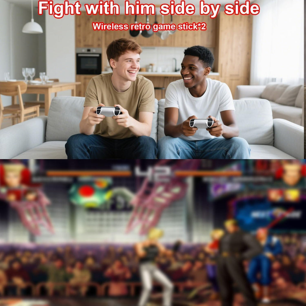 Retro Game Stick Console with 4K HDMI Output, 64GB Memory Card, and 2.4GHz Wireless Controllers H4573