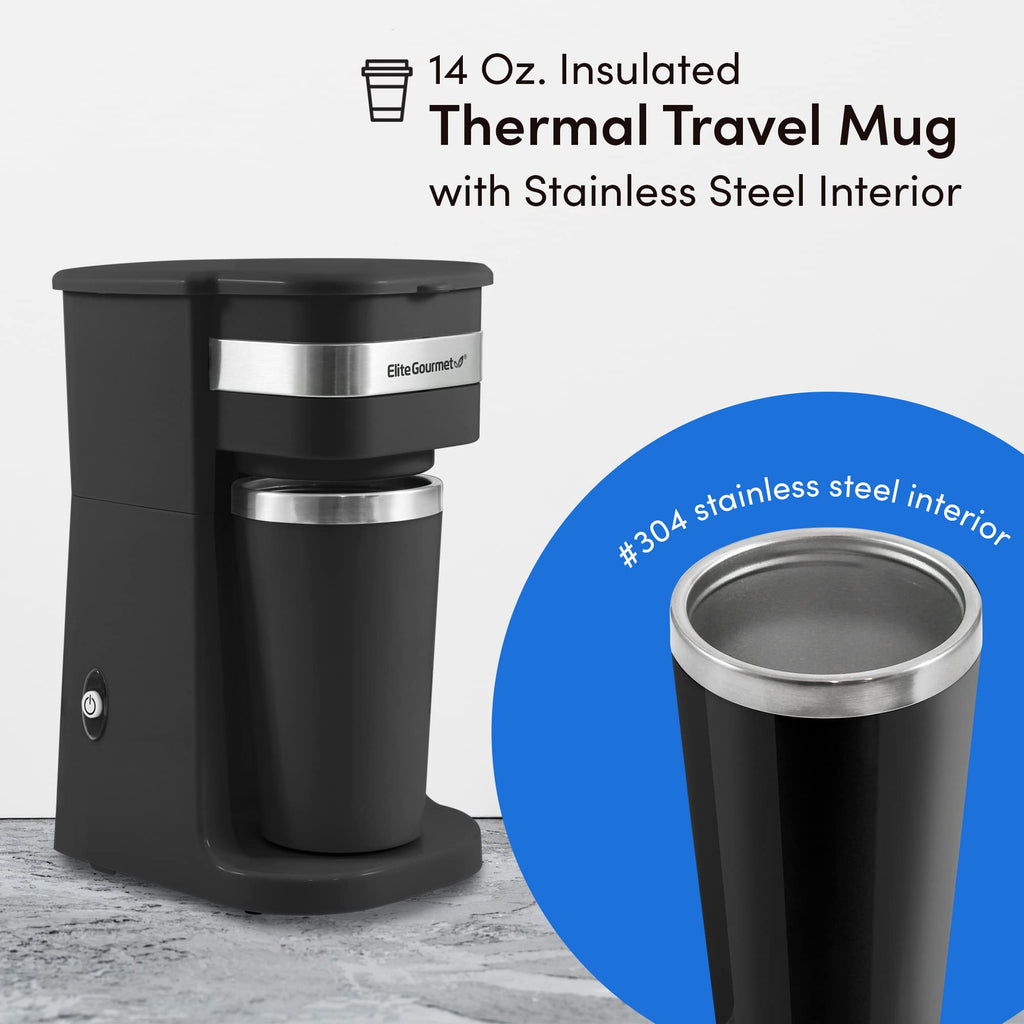 Black Single-Serve Compact Coffee Maker F86560
