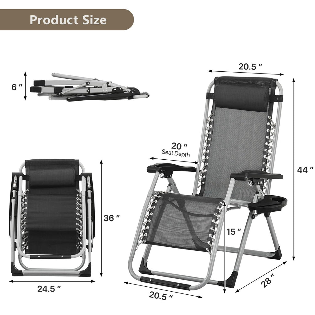 Zero Gravity Lounge Chair Black W743293