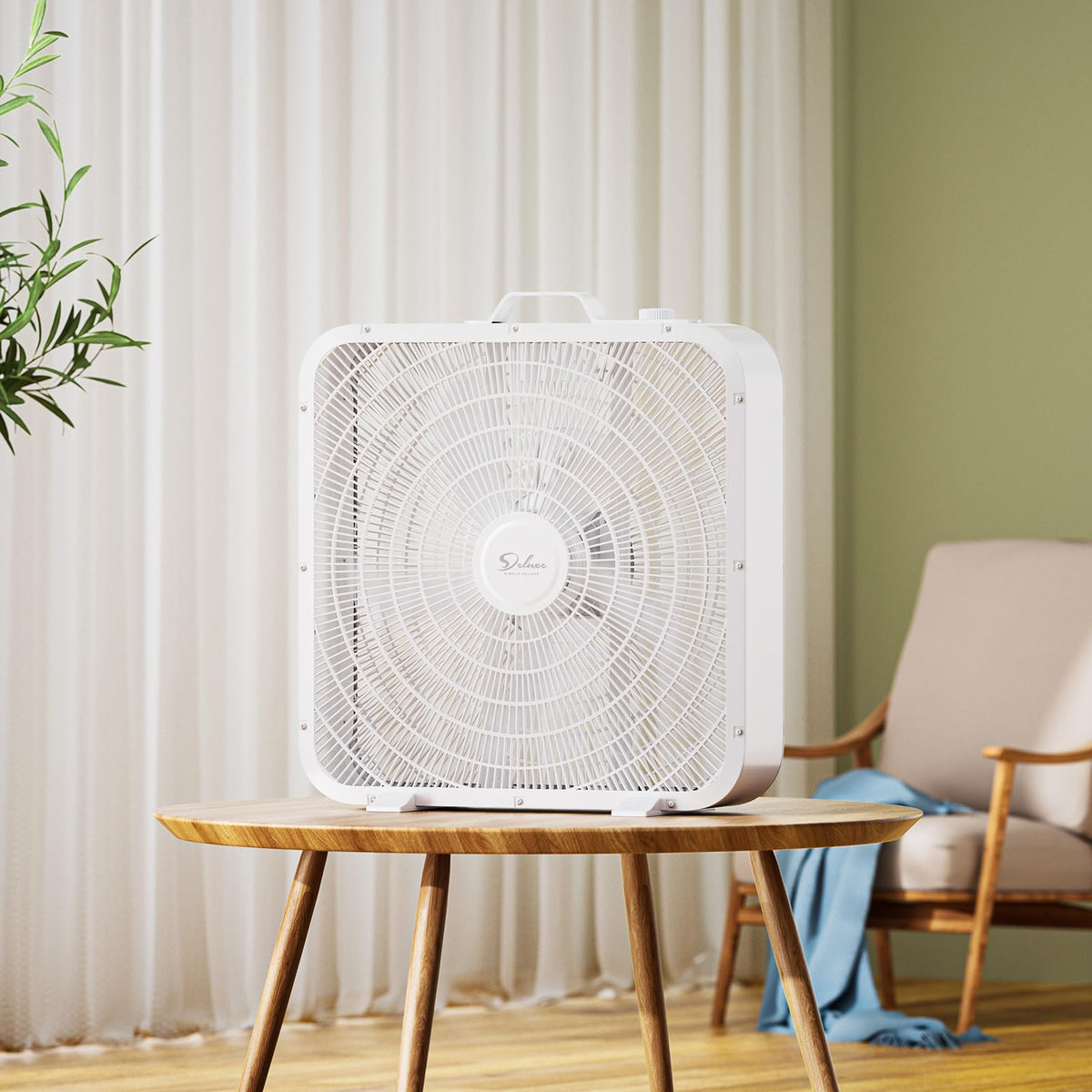20” 3-Speed Box Fan with Carry Handle, White P214986