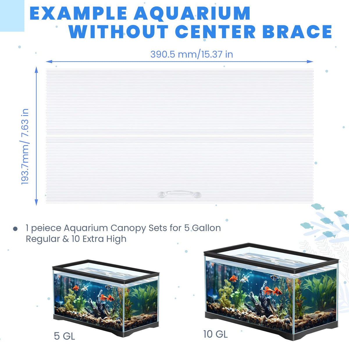 Clear 16 x 8 Inch Aquarium Lids Canopy Set U60506