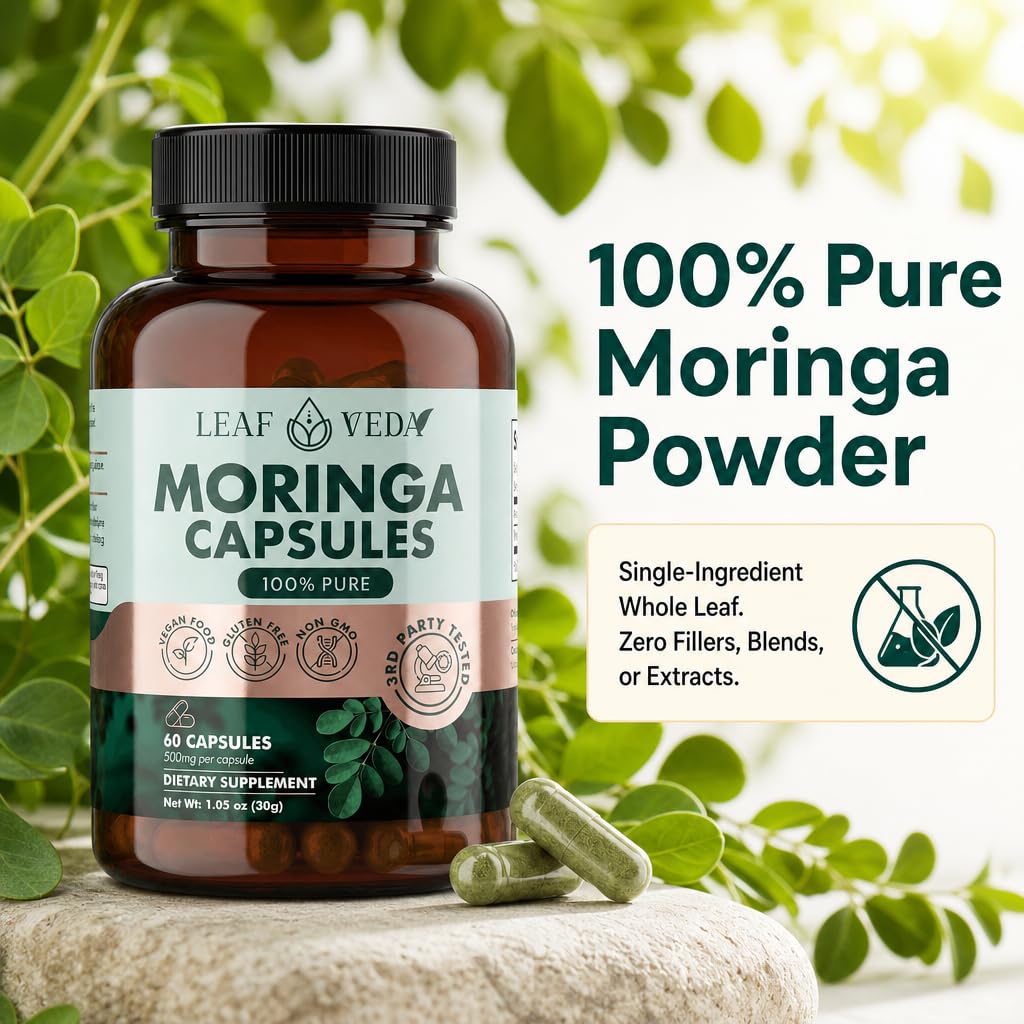 Moringa Capsules 1000mg Vegan Non-GMO 60 Count L89375