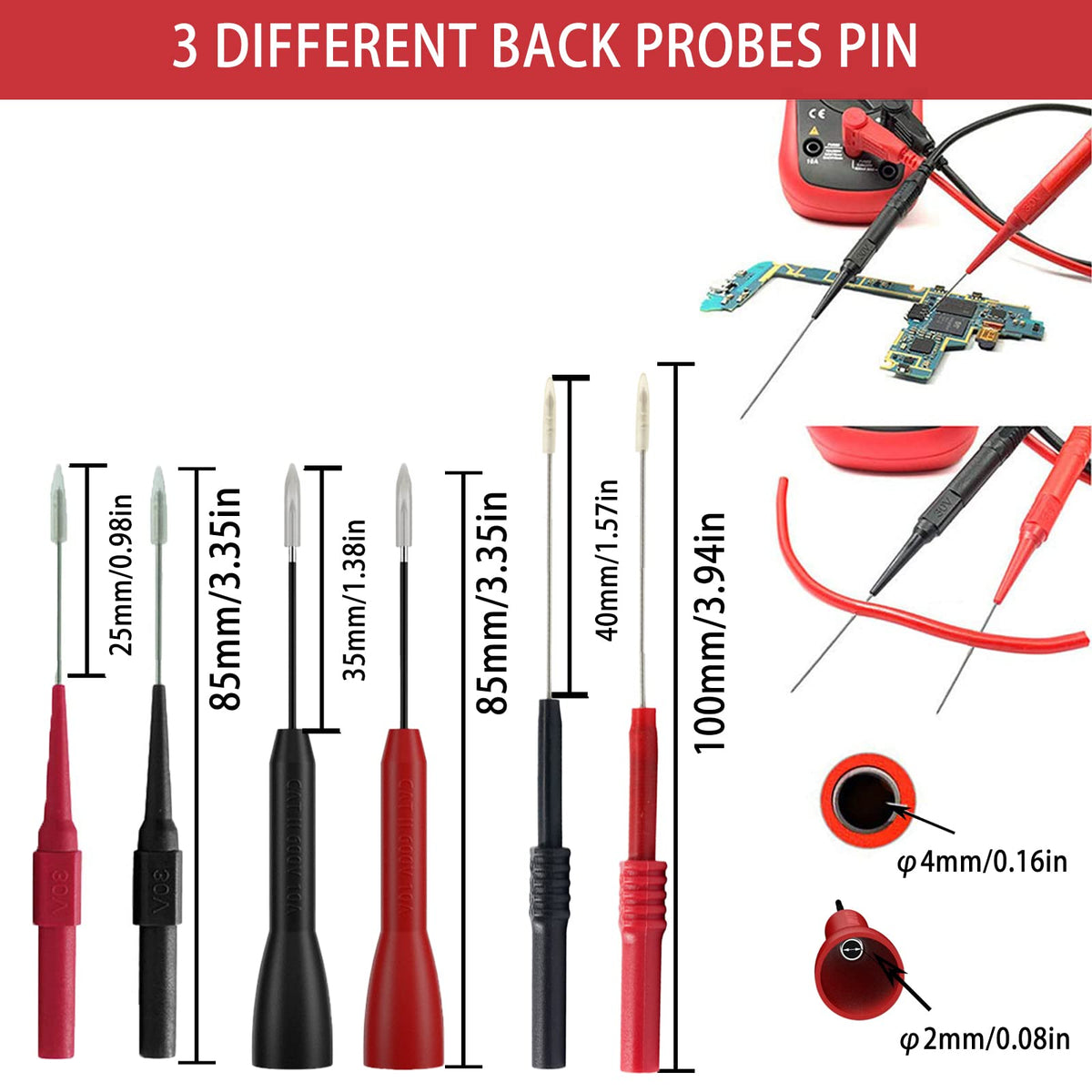 24 Pcs Multimeter Test Leads Set with Alligator Clips H808619