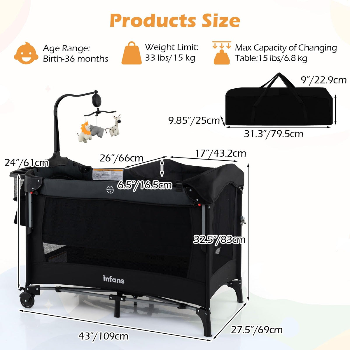4 in 1 Baby Bassinet Bedside Crib T834