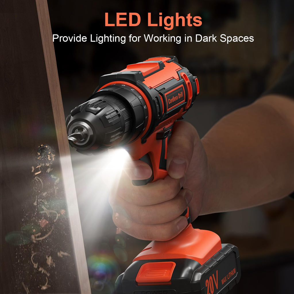 20V Cordless Drill with 2000mAh Power Pack and Charger N595324