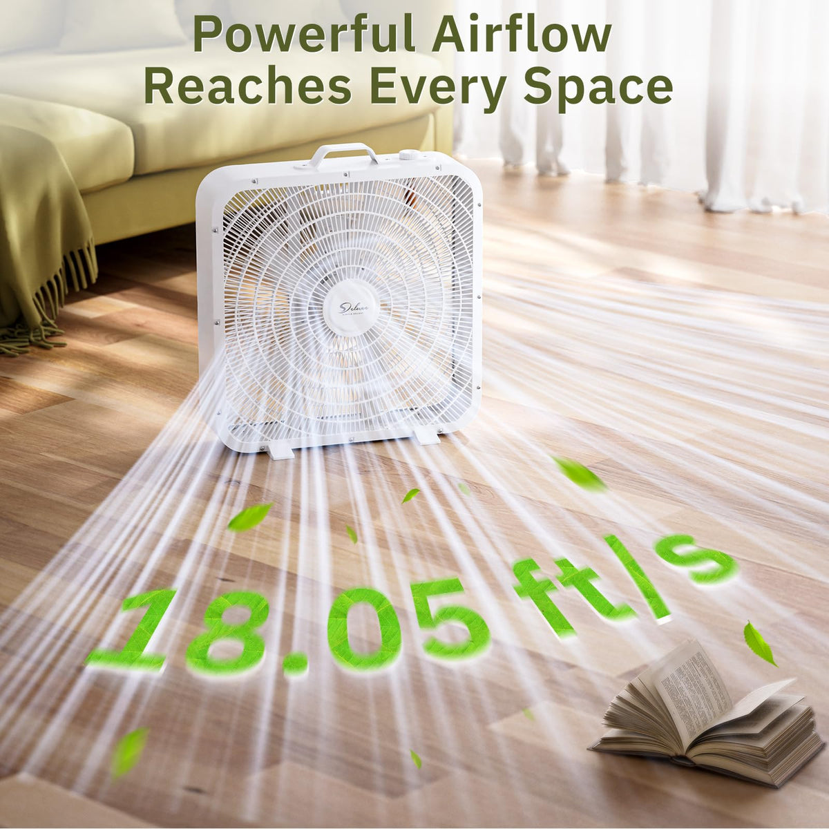 20” 3-Speed Box Fan with Carry Handle, White P214986