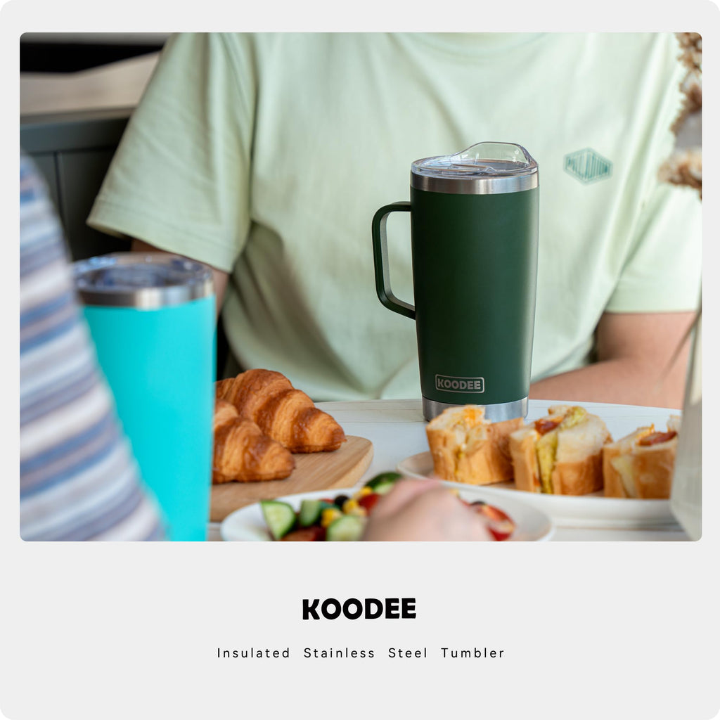 20 oz Insulated Stainless Steel Coffee Mug with Lid and Handle D4305