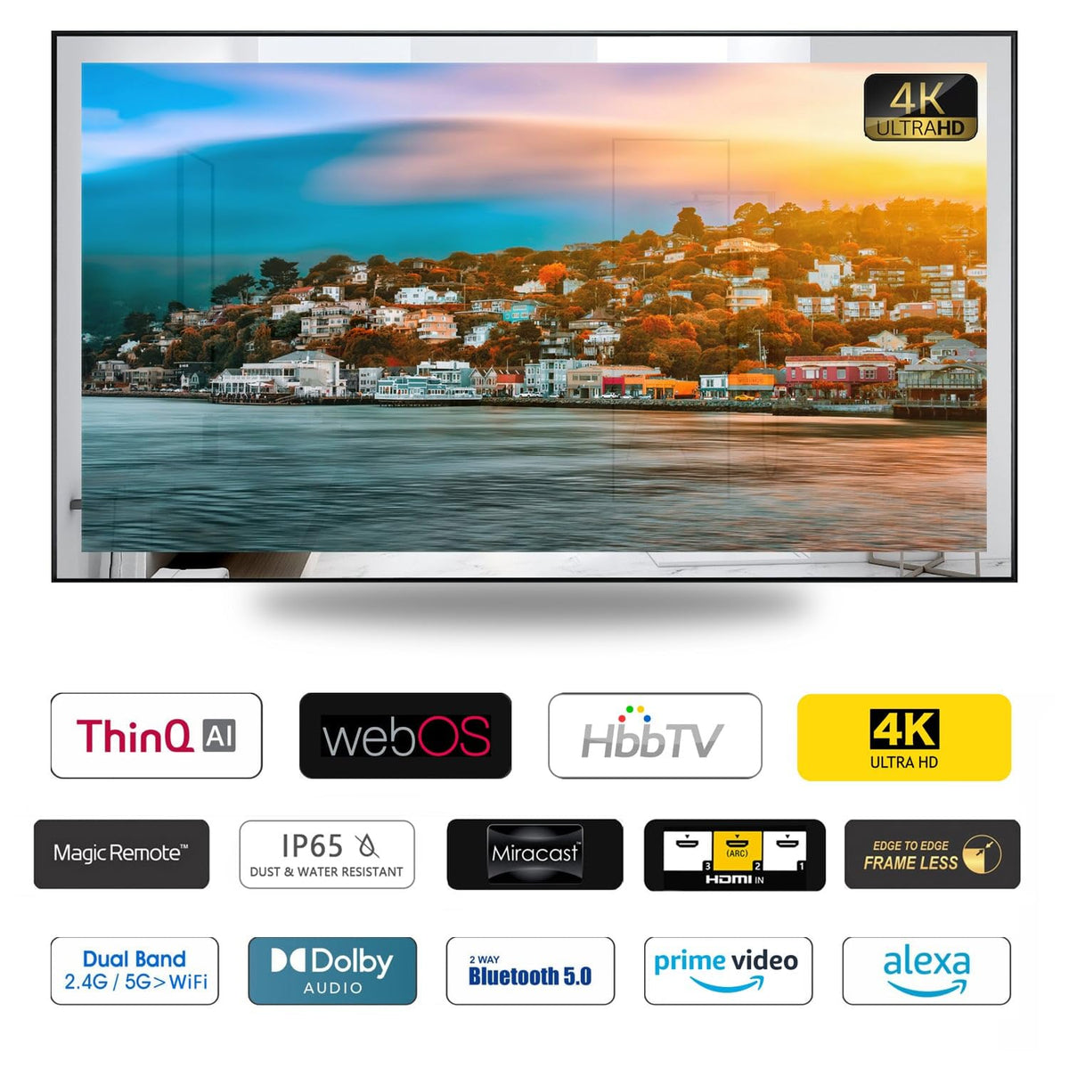 55 Inch 4K UHD Waterproof Smart Mirror TV N9478