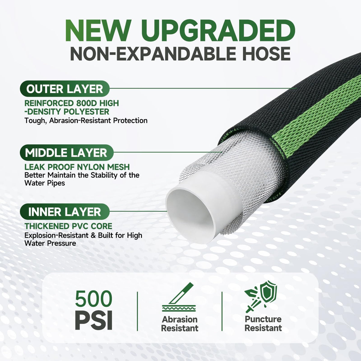 100 ft Flexible Non-Expanding Kink Free Garden Hose C1816