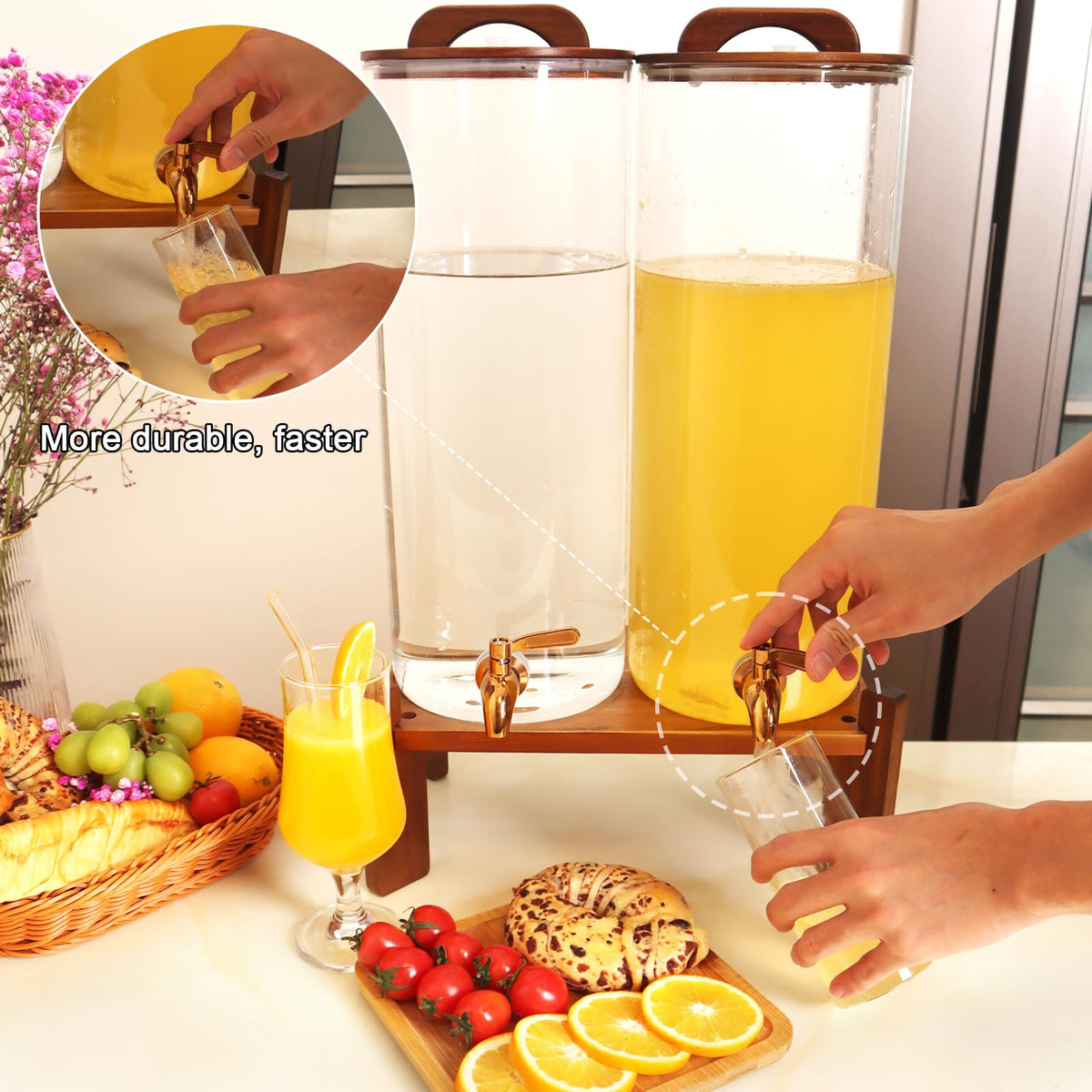 2.2 Gallon Glass Drink Dispenser with Stand U5812