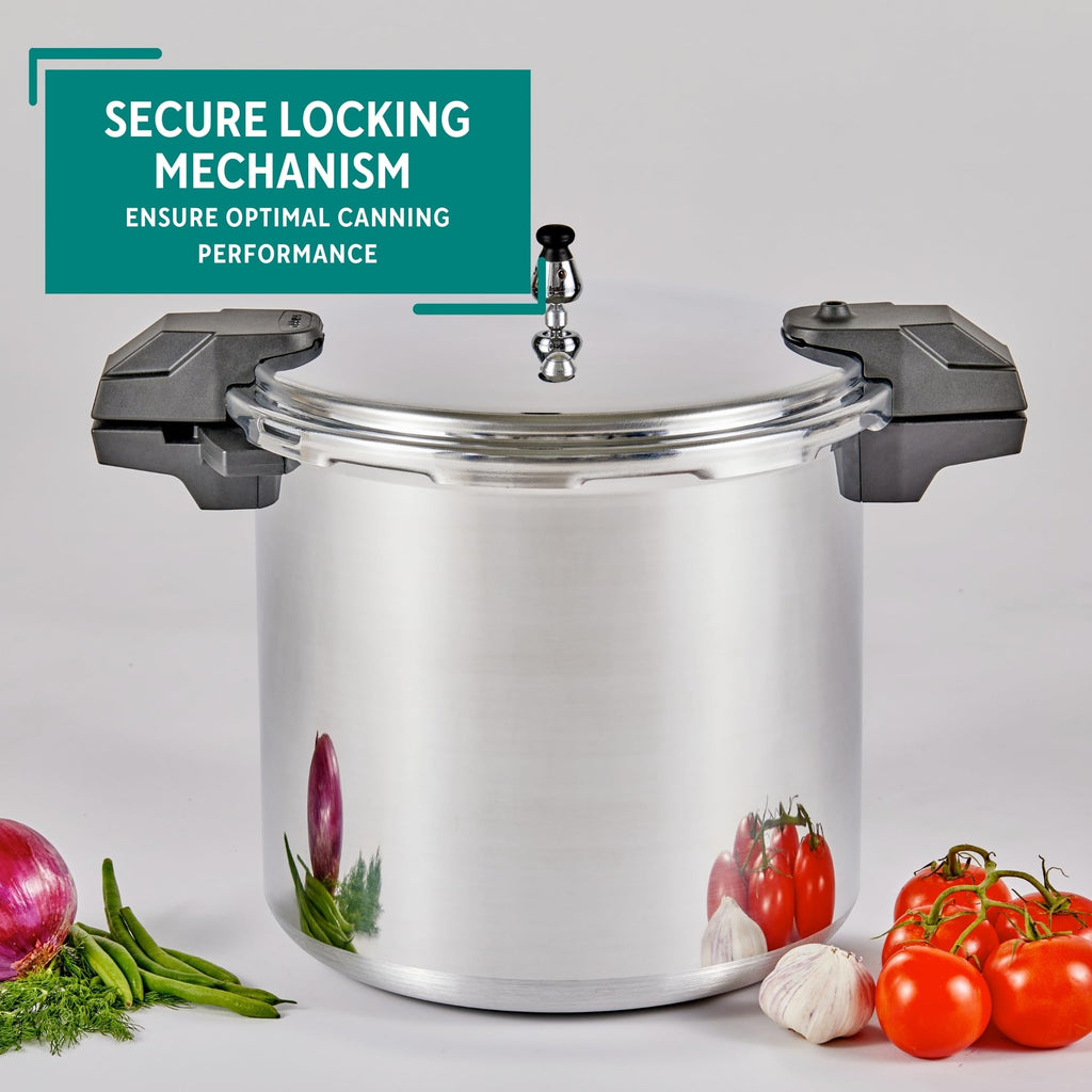 Polished Aluminum 22-Quart Pressure Cooker D19943