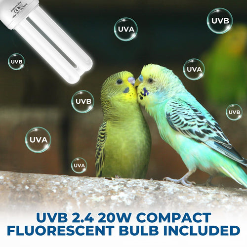 2.4% UVB Bird Cage Light Fixture Combo Kit with Adjustable Timer X8266