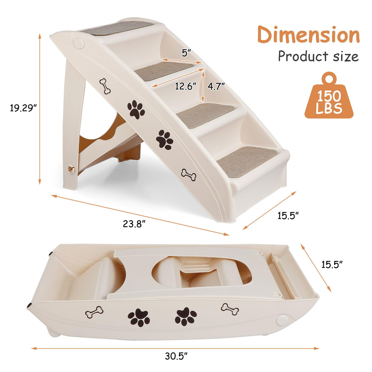 4-Step Non-Slip Dog Stairs E546938