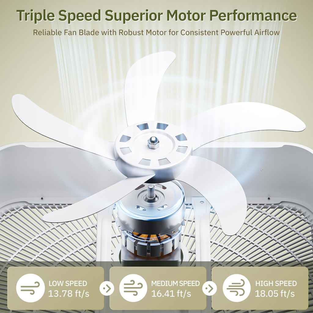 20” 3-Speed Box Fan with Carry Handle, White P214986