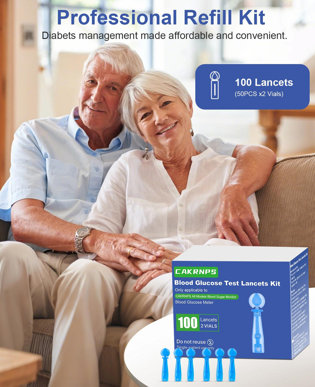 Blood Glucose Test Strips, 100 Lancets X982