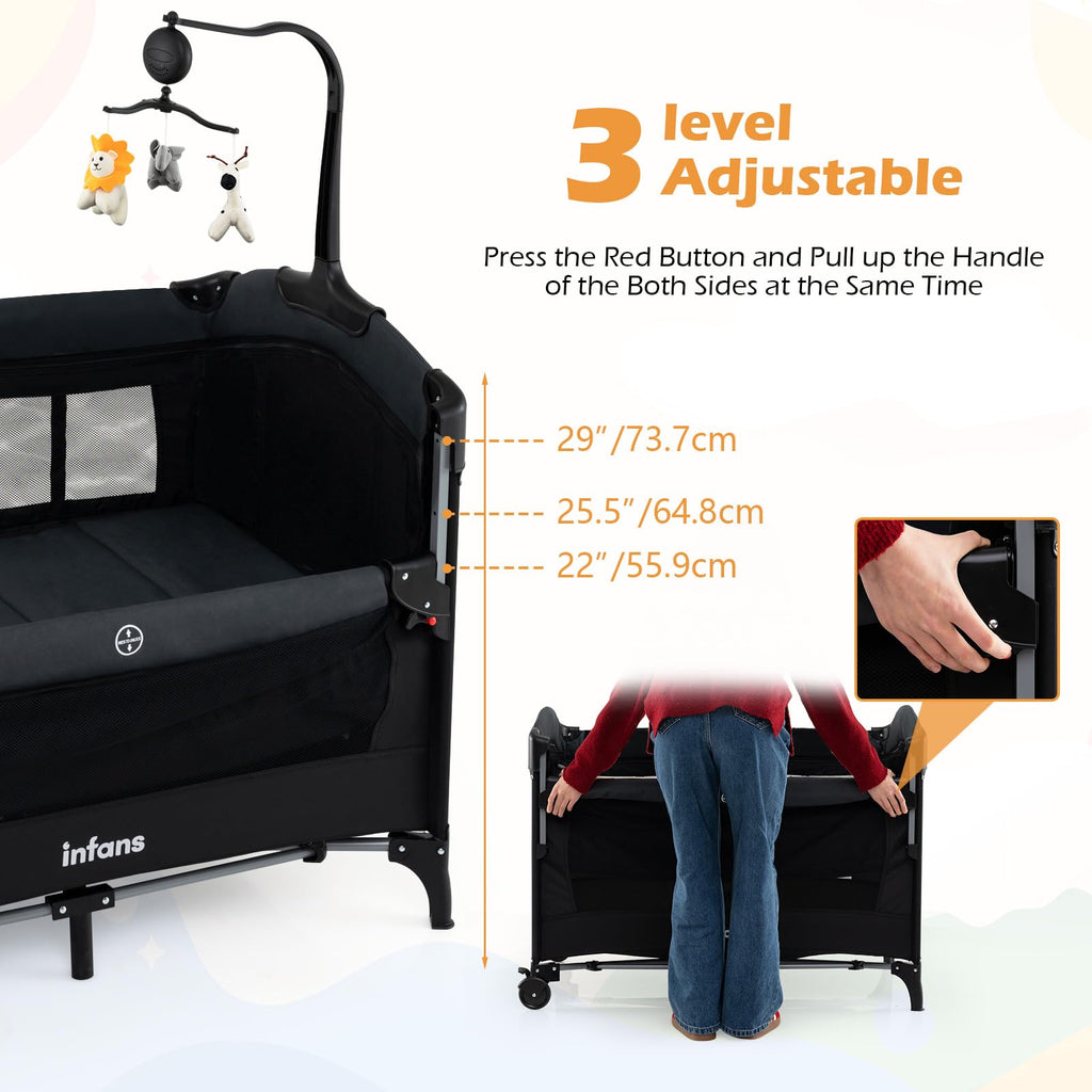 4 in 1 Baby Bassinet Bedside Crib T834