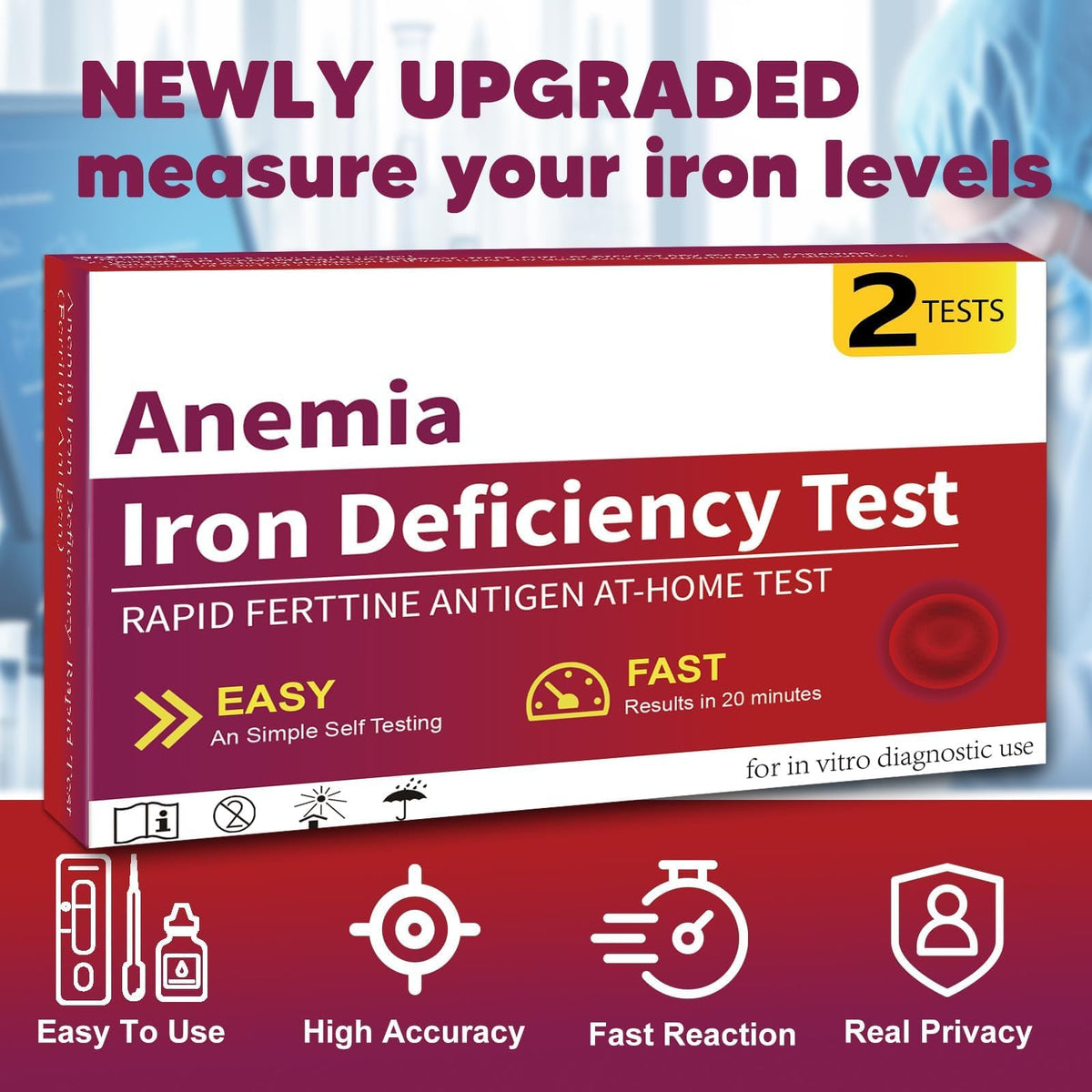 Iron Deficiency Home Test Kit 2 Tests O421