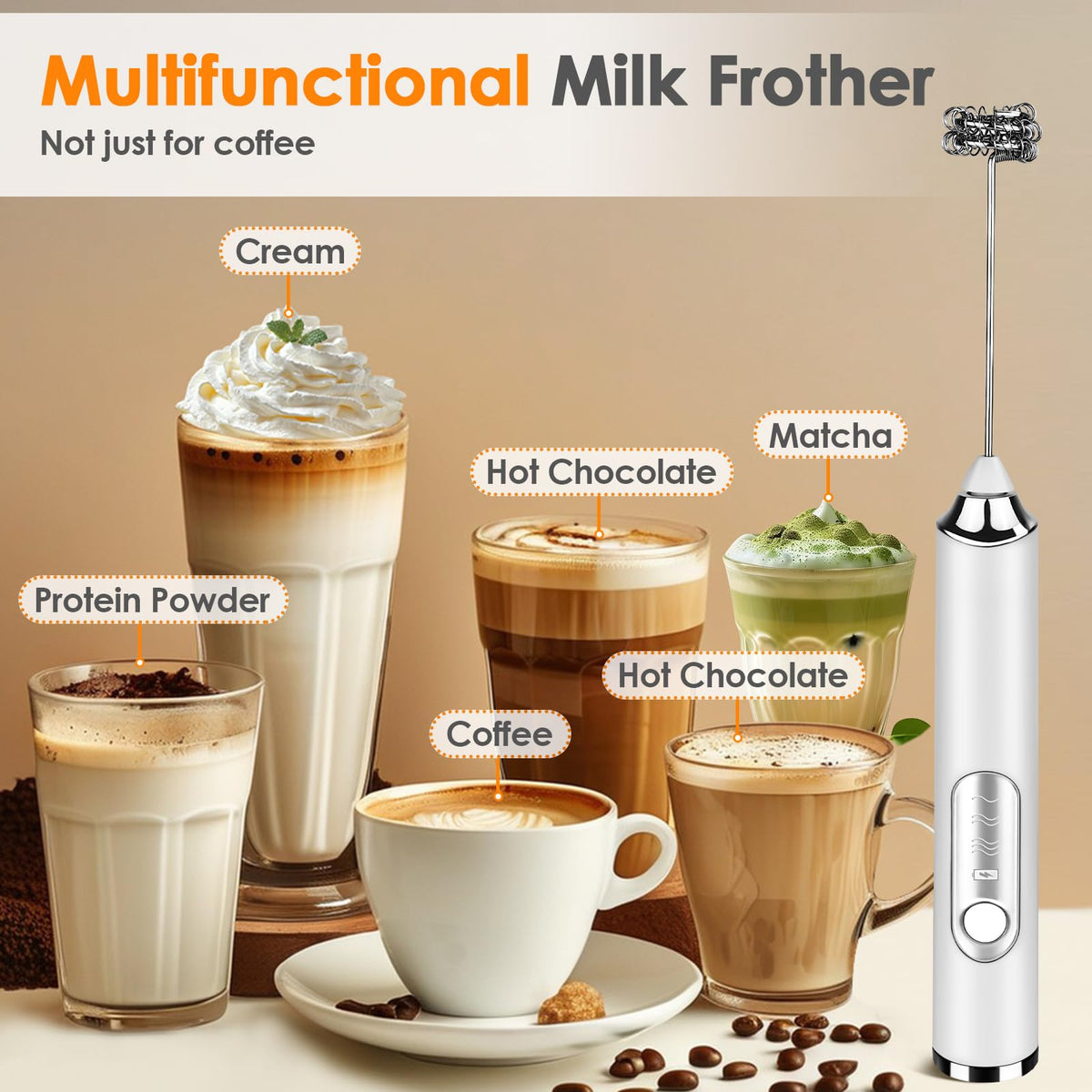 Handheld Rechargeable Milk Frother S7232